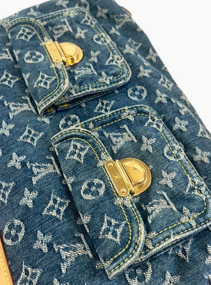 Louis Vuitton Vintage Monogram Denim Baggy GM Blue M95048 product photograph 5 - VaultedVIP