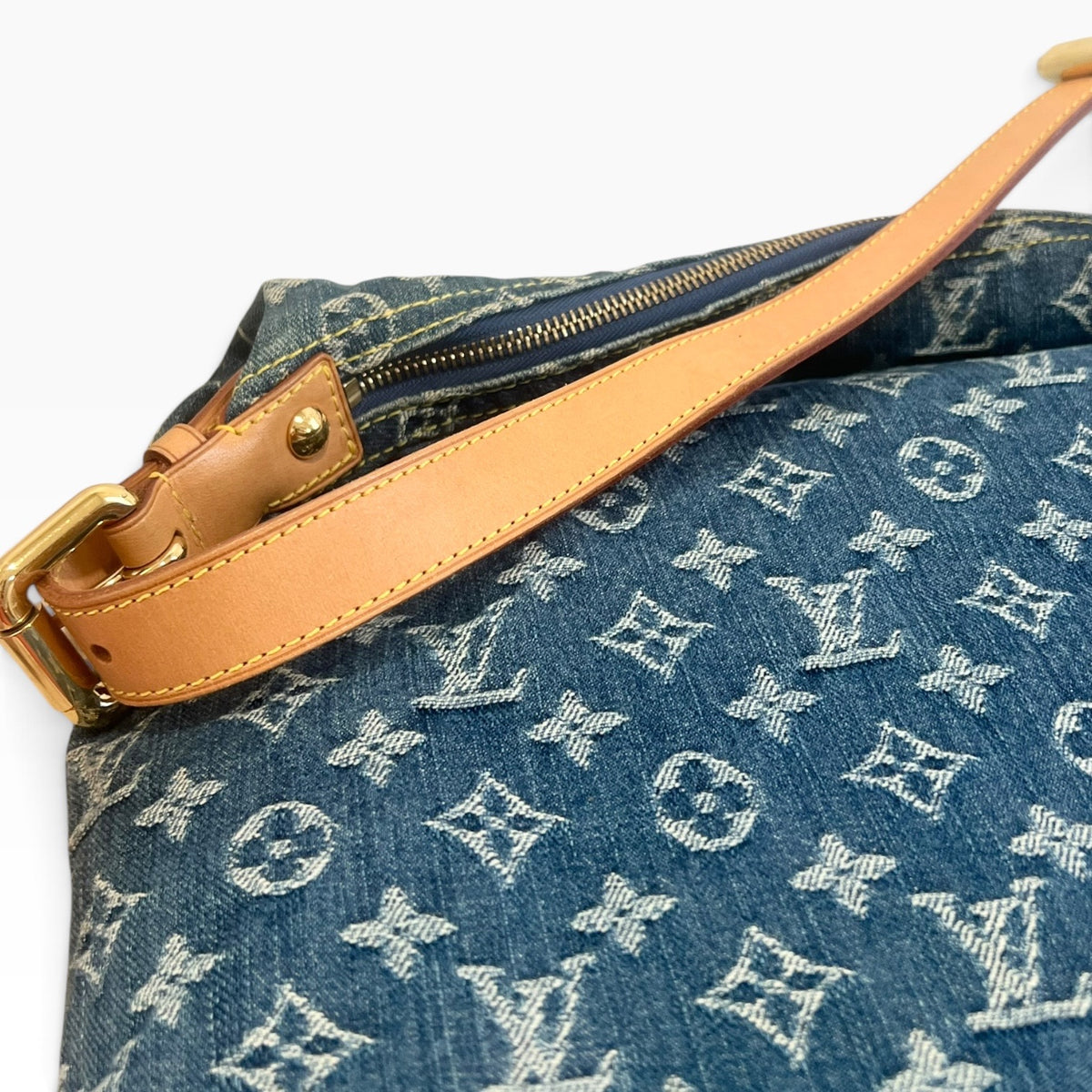 Louis Vuitton Vintage Monogram Denim Baggy GM Blue M95048 product photograph 7 - VaultedVIP