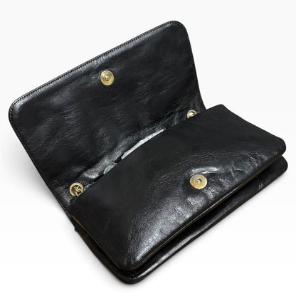 CHANEL Evening in Versailles Black Quilted Leather Chain Bag with Porcelain Accents