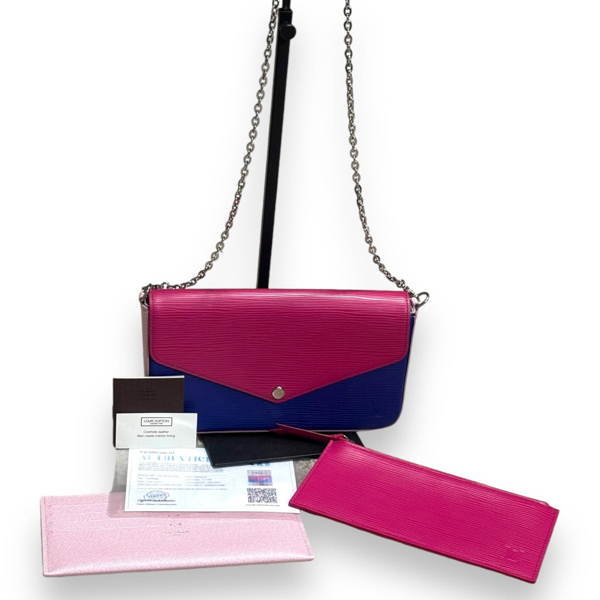Louis Vuitton Felicie Pochette Fuchsia Indigo Epi 2016 product photograph 1 - VaultedVIP