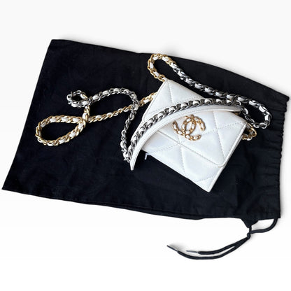 CHANEL 19 White O-Coin Purse Chain Crossbody product photograph 15 - VaultedVIP