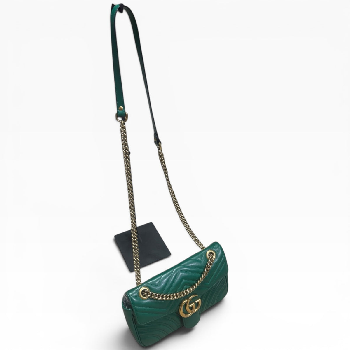 Gucci GG Marmont Emerald Green Matelasse Shoulder Bag product photograph 3 - VaultedVIP