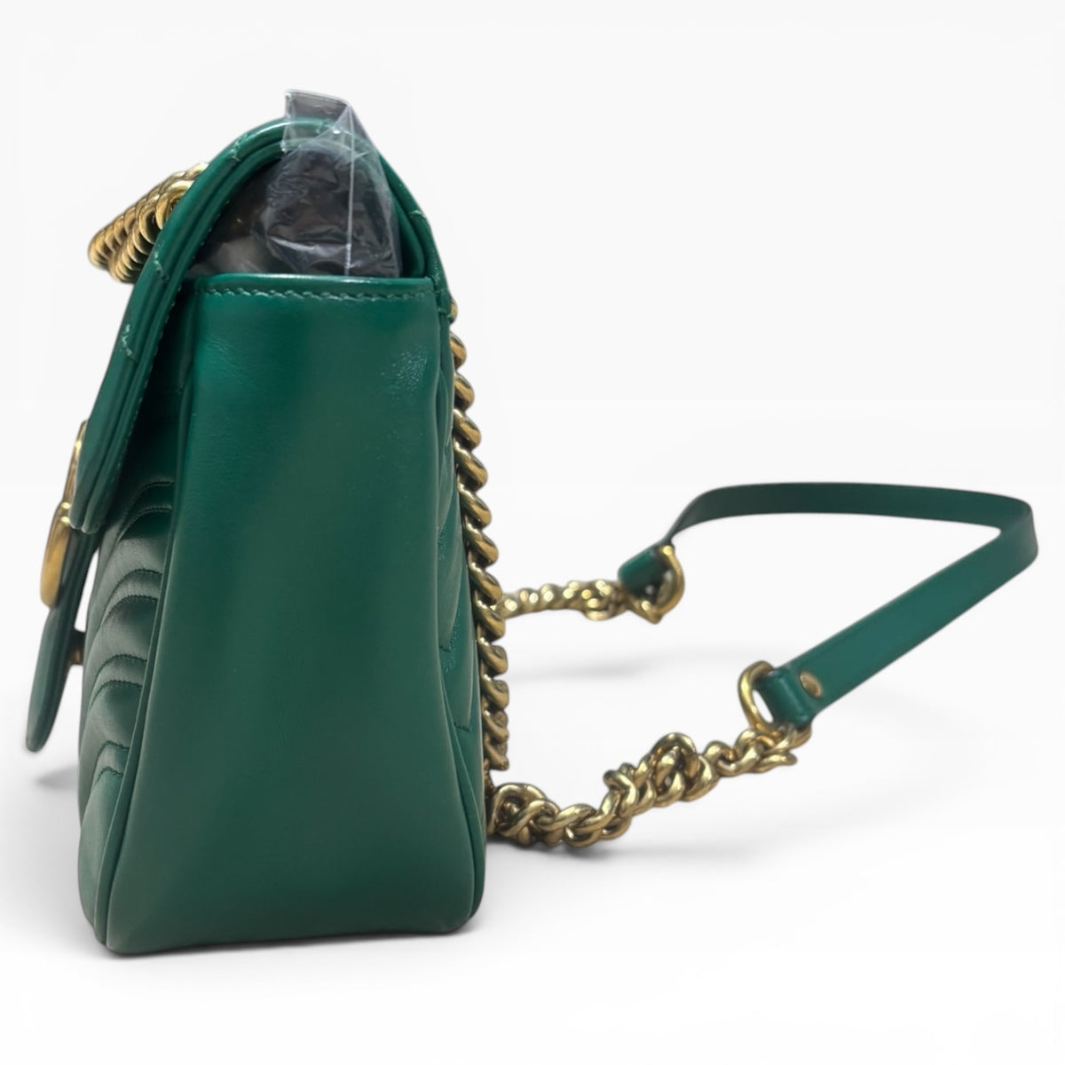 Gucci GG Marmont Emerald Green Matelasse Shoulder Bag product photograph 6 - VaultedVIP