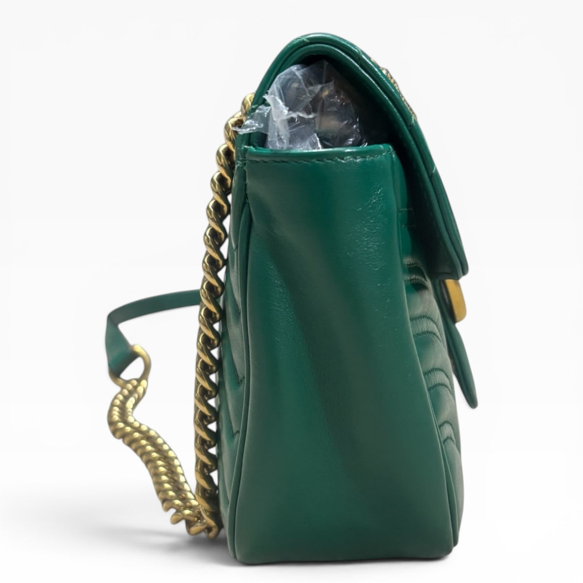Gucci GG Marmont Emerald Green Matelasse Shoulder Bag product photograph 7 - VaultedVIP