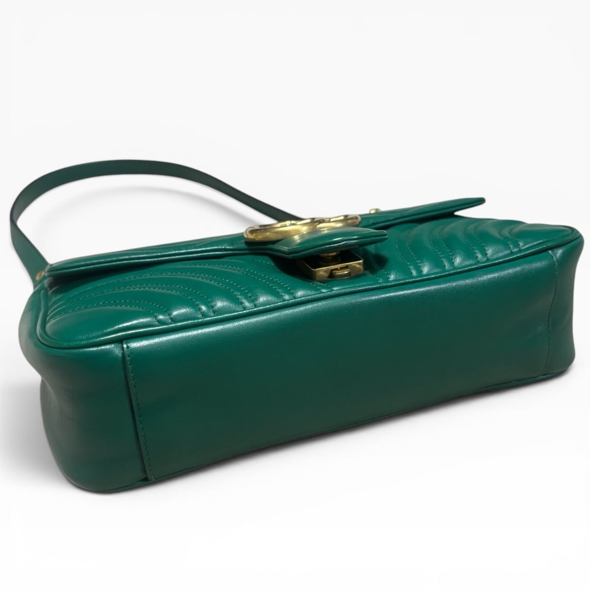Gucci GG Marmont Emerald Green Matelasse Shoulder Bag product photograph 8 - VaultedVIP