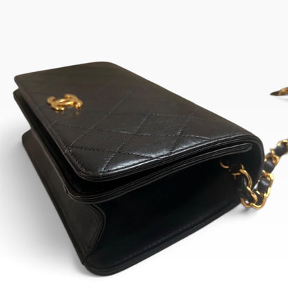 CHANEL Vintage Classic Full Flap Black Lambskin 24K Gold product photograph 9 - VaultedVIP