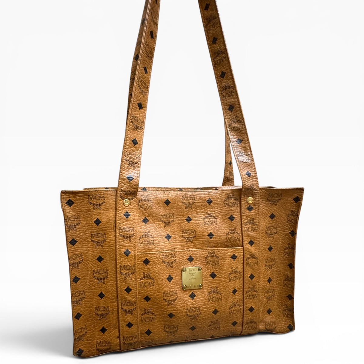 MCM Vintage Cognac Visetos Tote product photograph 1 - VaultedVIP