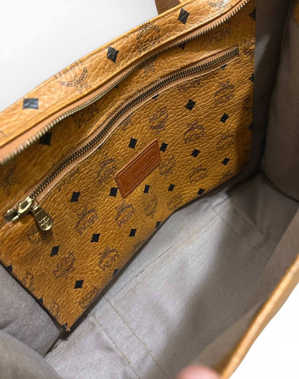 MCM Vintage Cognac Visetos Tote product photograph 11 - VaultedVIP