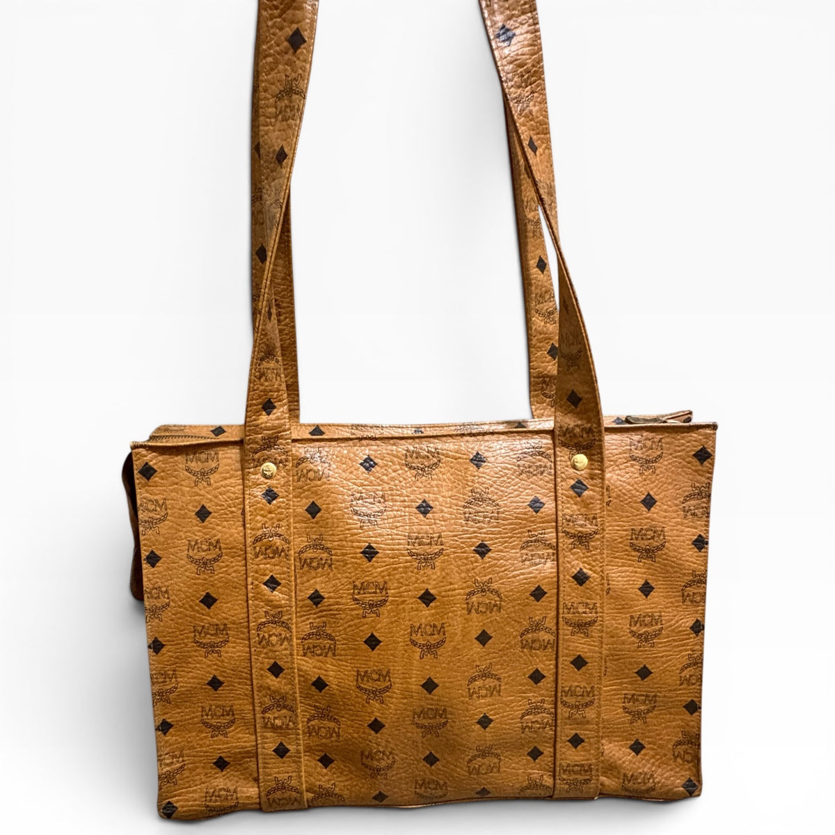 MCM Vintage Cognac Visetos Tote product photograph 3 - VaultedVIP
