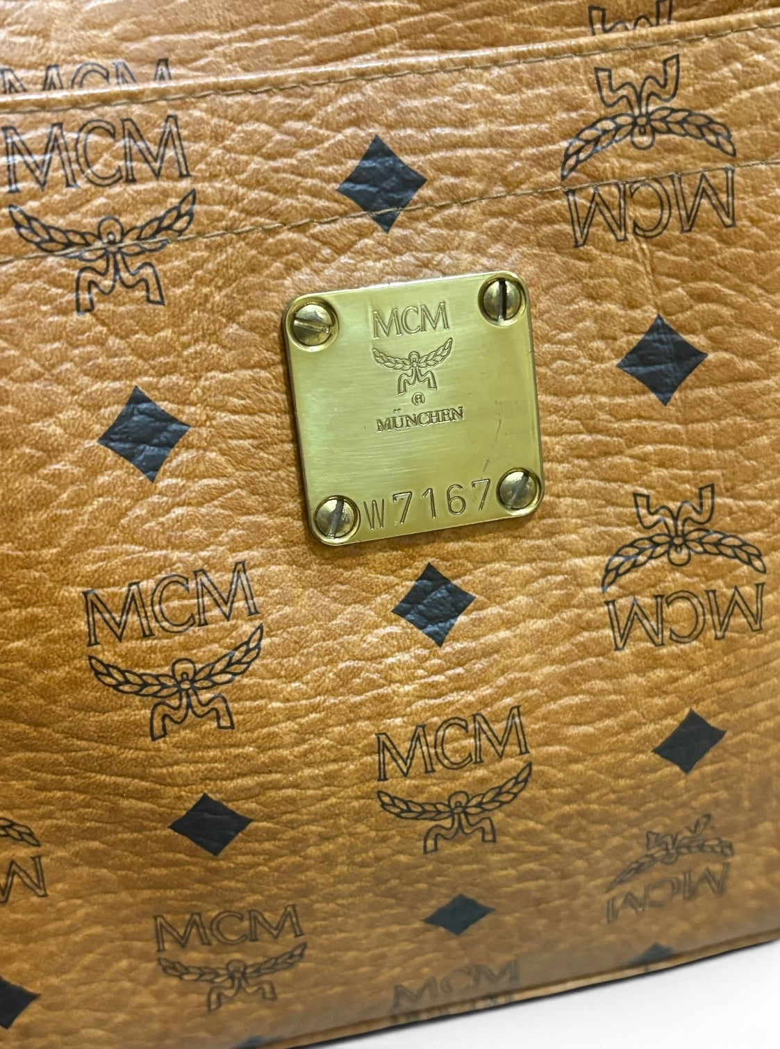 MCM Vintage Cognac Visetos Tote product photograph 2 - VaultedVIP