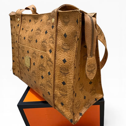 MCM Vintage Cognac Visetos Tote product photograph 4 - VaultedVIP