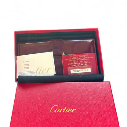 Cartier Burgundy Trinity Patent Leather Wallet product photograph 2 - VaultedVIP