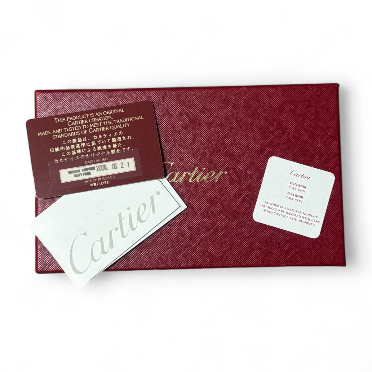 Cartier Burgundy Trinity Patent Leather Wallet product photograph 3 - VaultedVIP