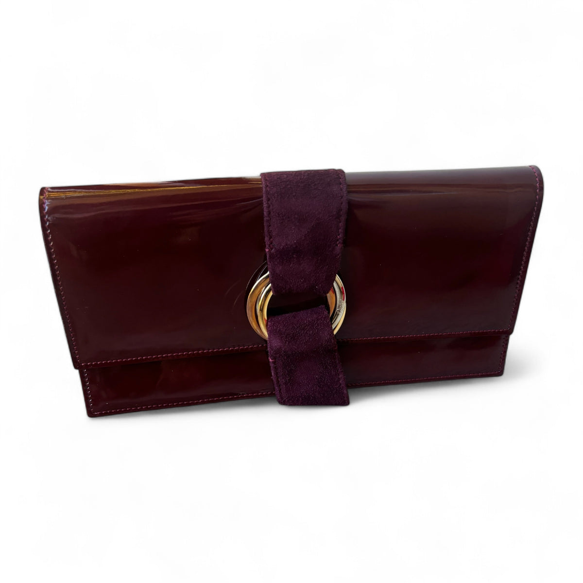 Cartier Burgundy Trinity Patent Leather Wallet product photograph 4 - VaultedVIP