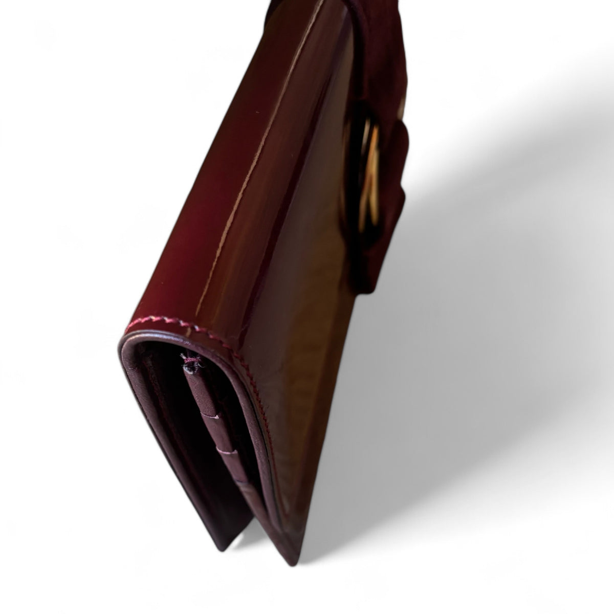 Cartier Burgundy Trinity Patent Leather Wallet product photograph 6 - VaultedVIP