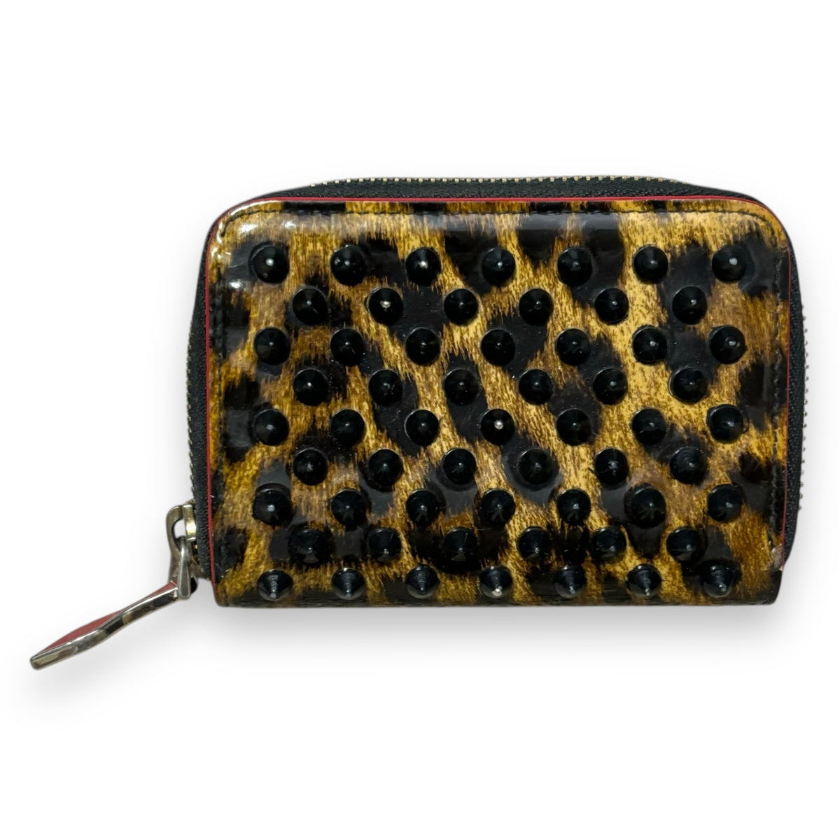 Christian Louboutin Leopard Spike Zip Coin Wallet product photograph 2 - VaultedVIP