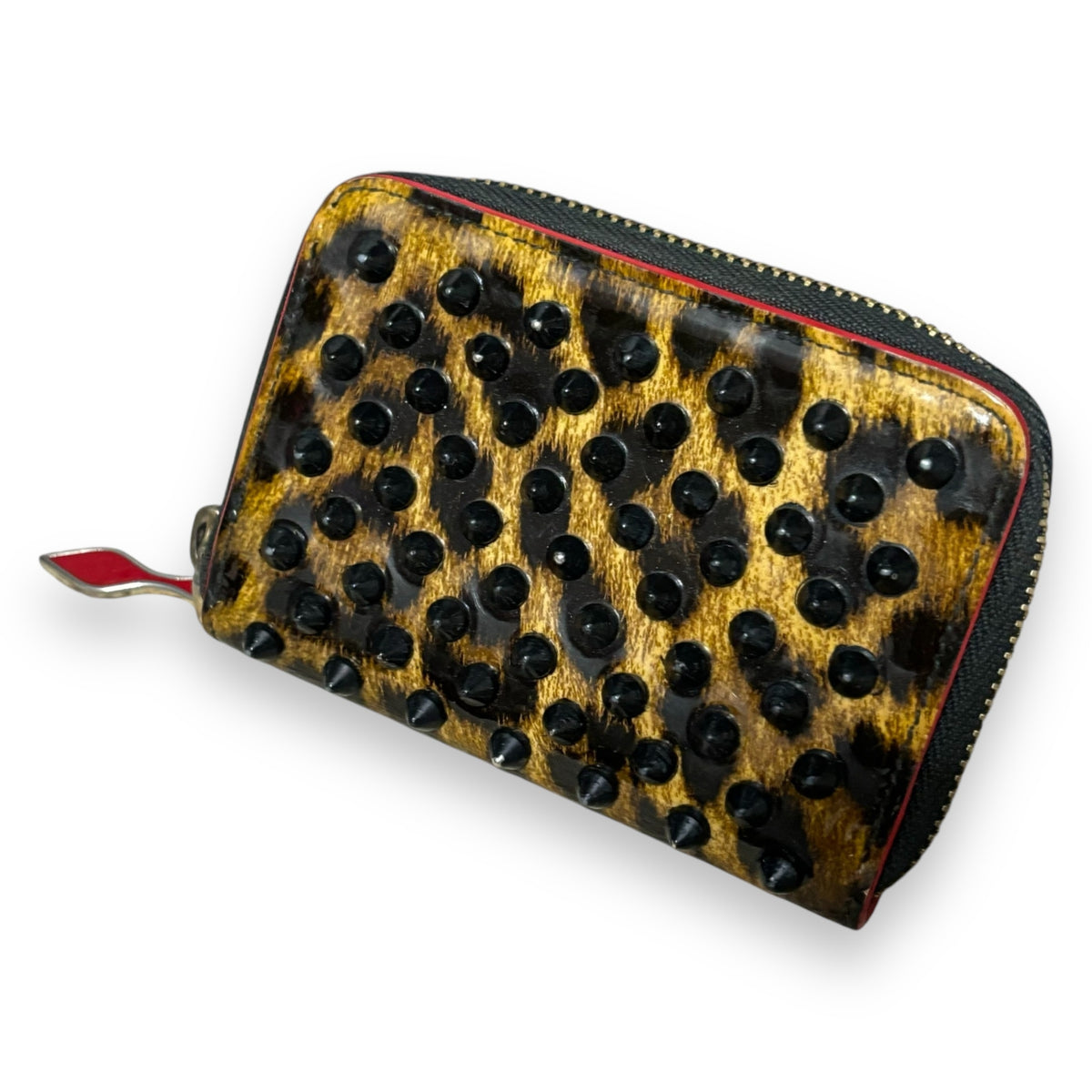 Christian Louboutin Leopard Spike Zip Coin Wallet product photograph 6 - VaultedVIP
