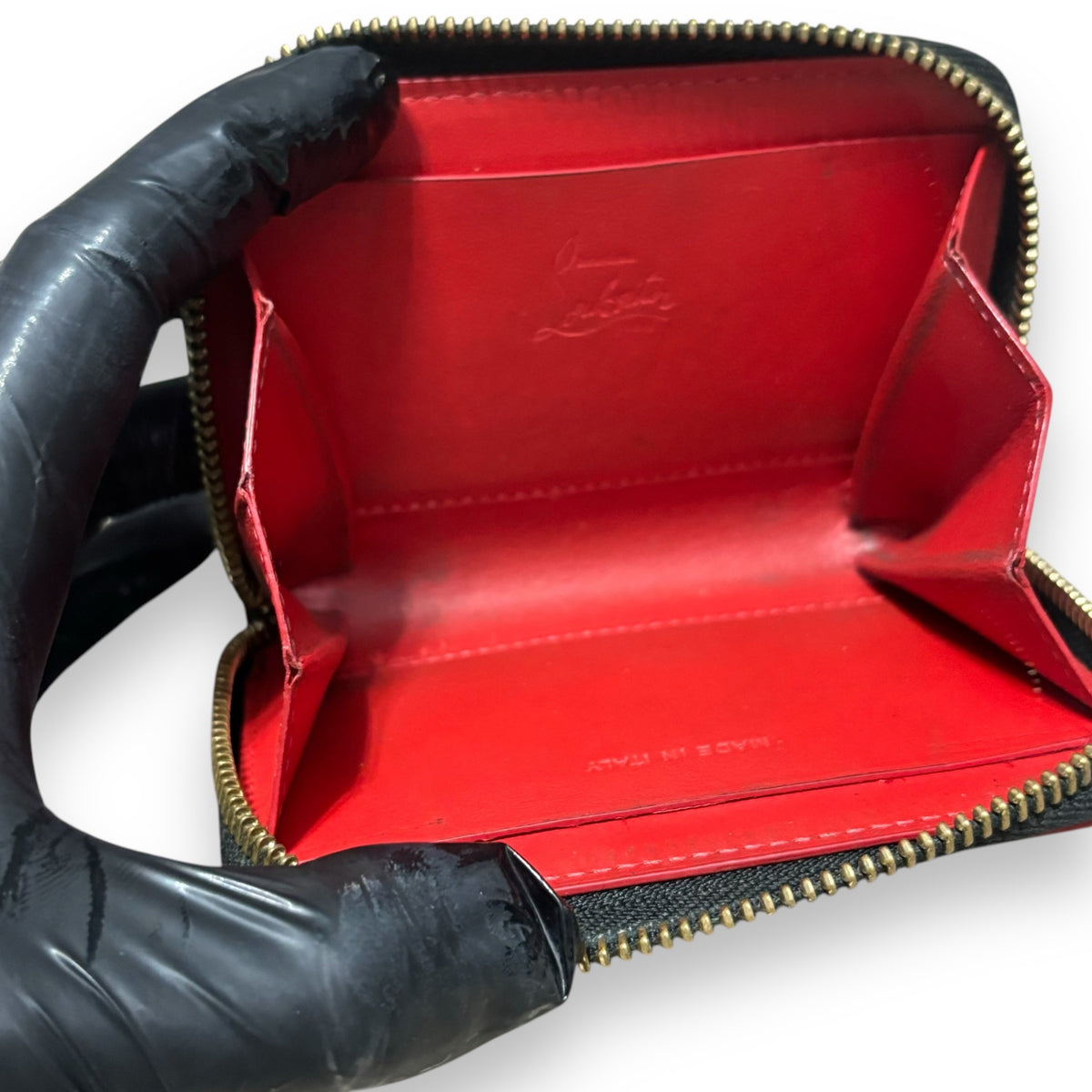 Christian Louboutin Leopard Spike Zip Coin Wallet product photograph 7 - VaultedVIP
