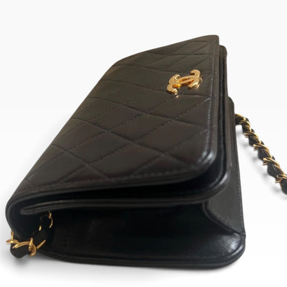 CHANEL Vintage Classic Full Flap Black Lambskin 24K Gold product photograph 10 - VaultedVIP