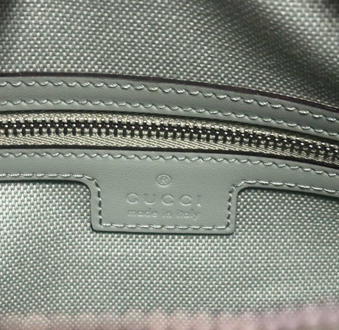 Gucci Mini Ophidia GG Top Handle Green Denim product photograph 11 - VaultedVIP