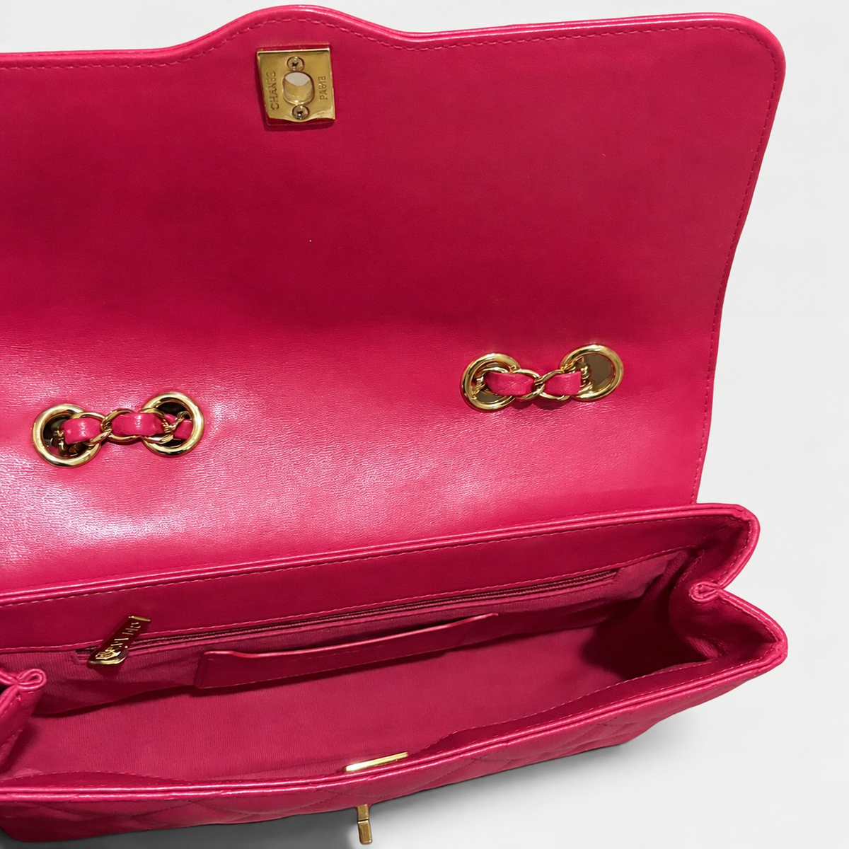 CHANEL Diane Hot Pink Fuchsia Quilted Leather product photograph 14 - VaultedVIP