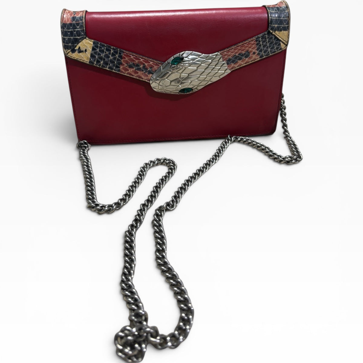 Gucci Lilith Red Leather Snake Head Shoulder Bag product photograph 2 - VaultedVIP