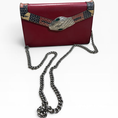 Gucci Lilith Red Leather Snake Head Shoulder Bag product photograph 2 - VaultedVIP