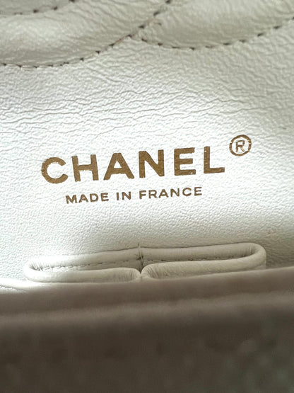 CHANEL Classic Medium Double Flap White Caviar Gold Hardware product photograph 13 - VaultedVIP