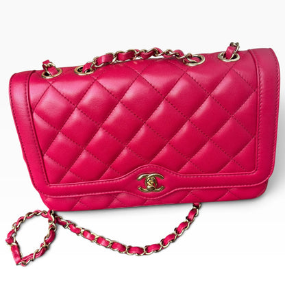 CHANEL Diane Hot Pink Fuchsia Quilted Leather product photograph 2 - VaultedVIP