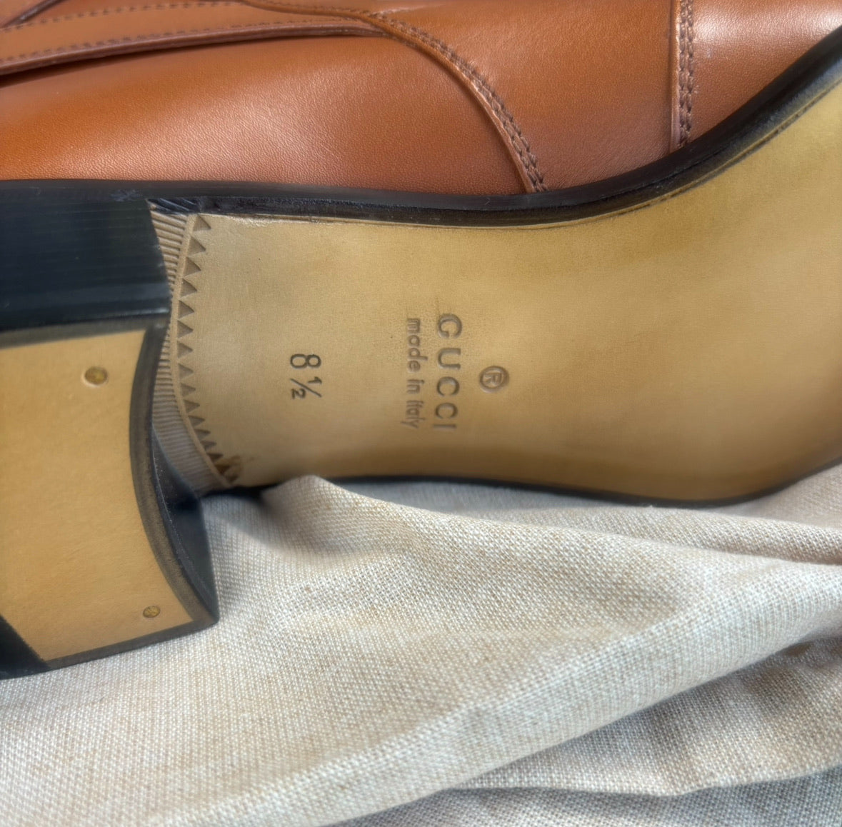 Gucci Jakarta Brown Calfskin Ankle Boots 38.5 product photograph 4 - VaultedVIP
