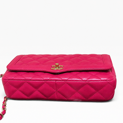 CHANEL Diane Hot Pink Fuchsia Quilted Leather product photograph 11 - VaultedVIP