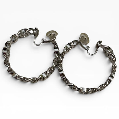 Gucci Interlocking G Gourmette Hoop Earrings Palladium product photograph 8 - VaultedVIP