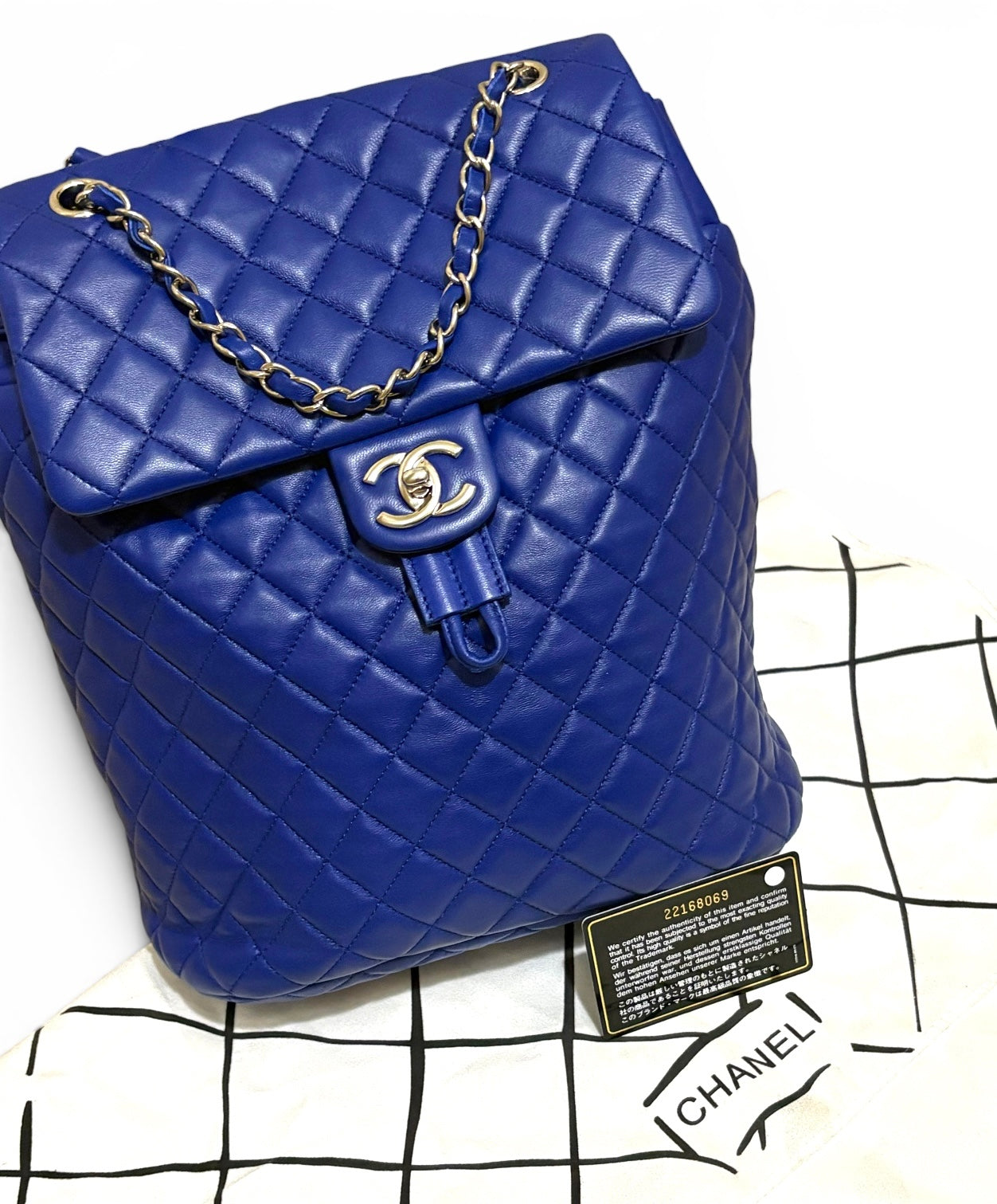 CHANEL Large Urban Spirit Backpack Royal Blue Lambskin