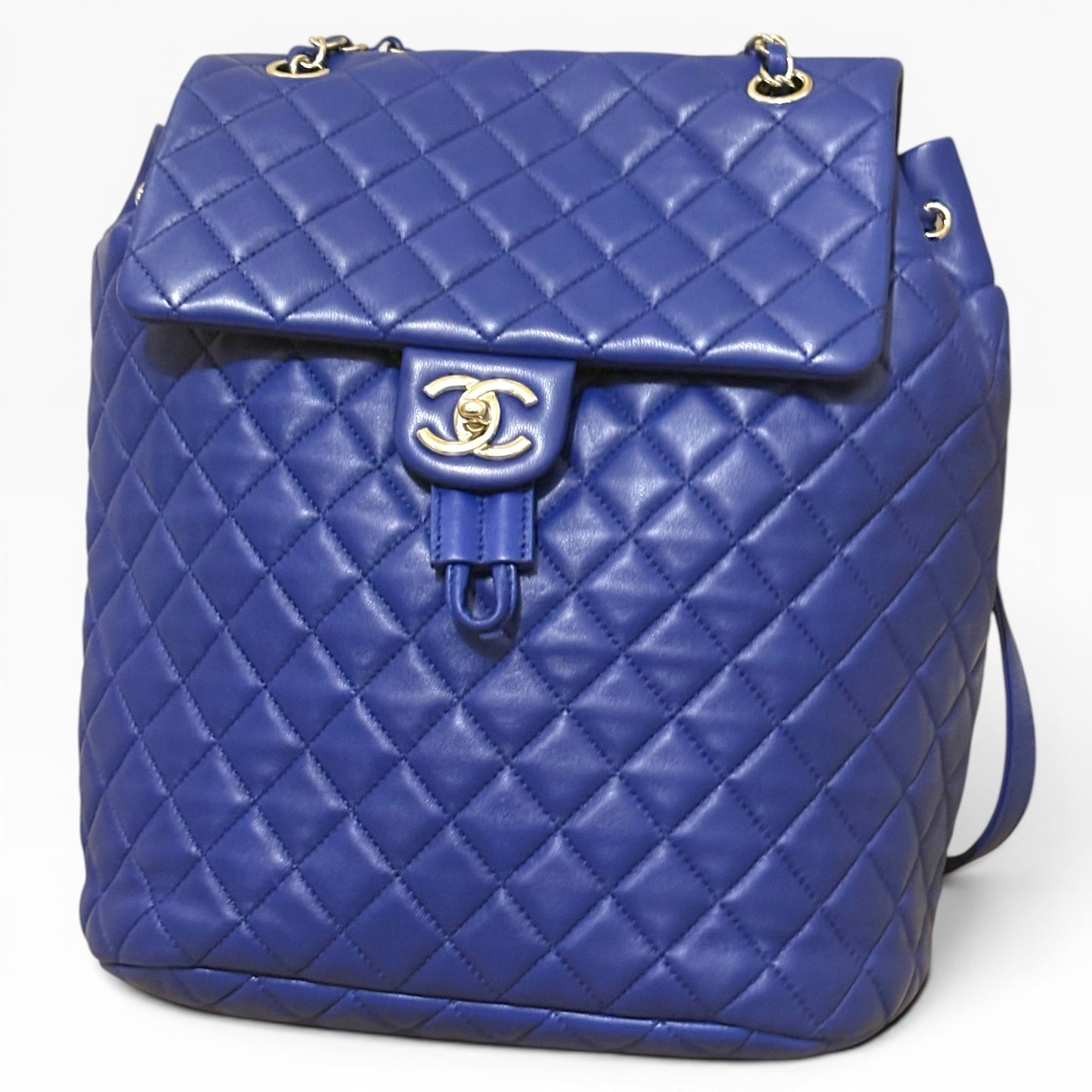 CHANEL Large Urban Spirit Backpack Royal Blue Lambskin