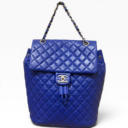 CHANEL Large Urban Spirit Backpack Royal Blue Lambskin