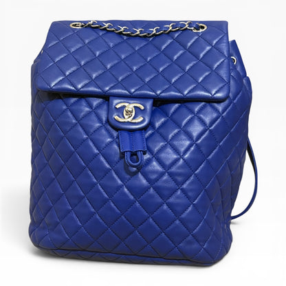 CHANEL Large Urban Spirit Backpack Royal Blue Lambskin