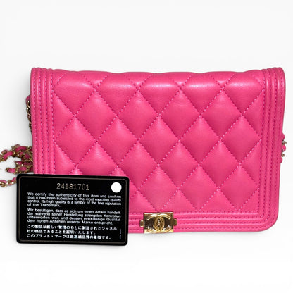 CHANEL Boy WOC Pink Calfskin Gold Hardware product photograph 2 - VaultedVIP