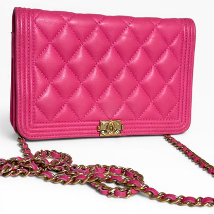 CHANEL Boy WOC Pink Calfskin Gold Hardware product photograph 3 - VaultedVIP