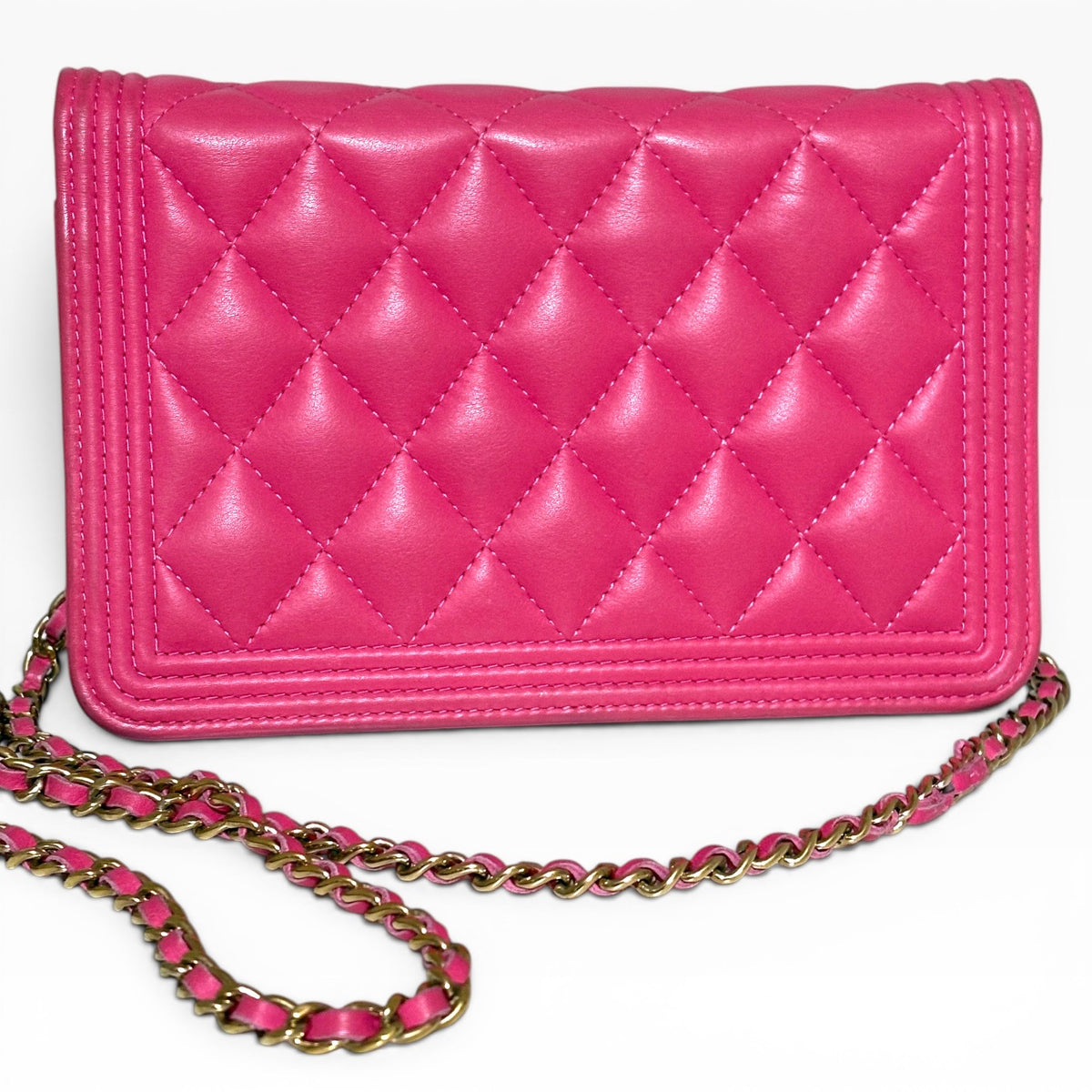 CHANEL Boy WOC Pink Calfskin Gold Hardware product photograph 5 - VaultedVIP