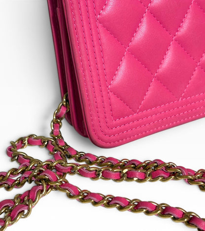 CHANEL Boy WOC Pink Calfskin Gold Hardware product photograph 6 - VaultedVIP