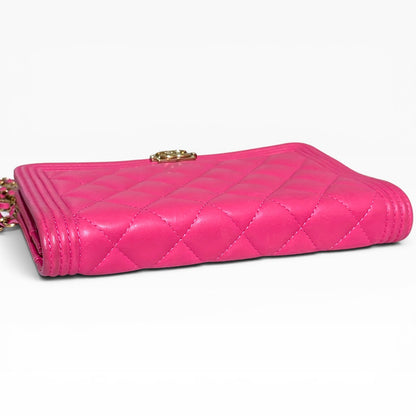 CHANEL Boy WOC Pink Calfskin Gold Hardware product photograph 7 - VaultedVIP