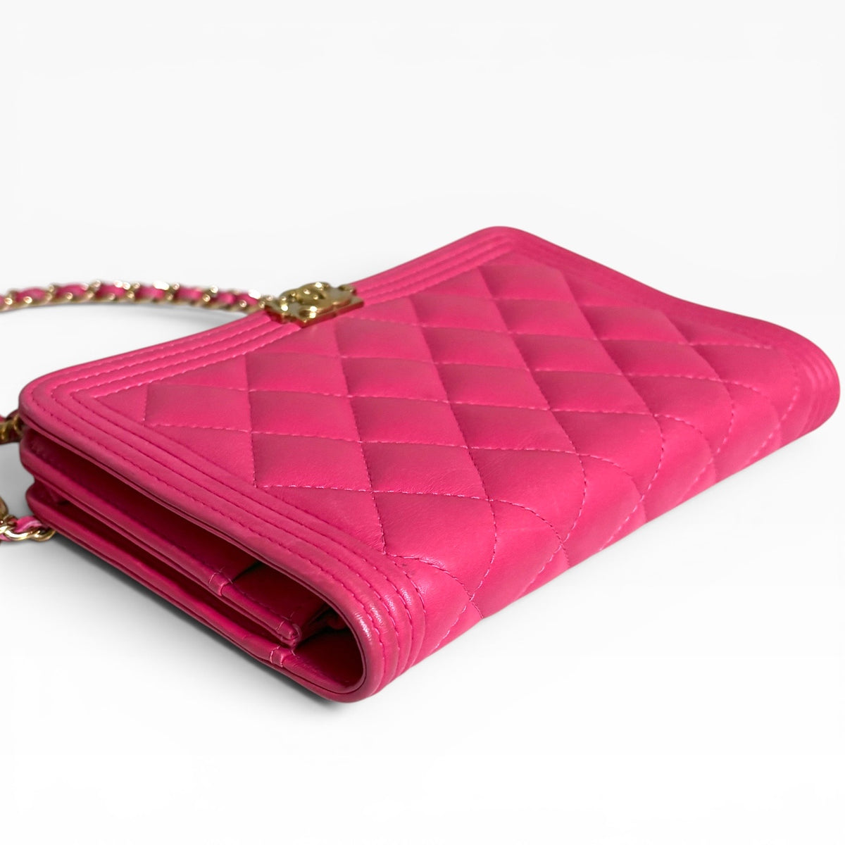 CHANEL Boy WOC Pink Calfskin Gold Hardware product photograph 8 - VaultedVIP