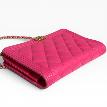 CHANEL Boy WOC Pink Calfskin Gold Hardware product photograph 8 - VaultedVIP