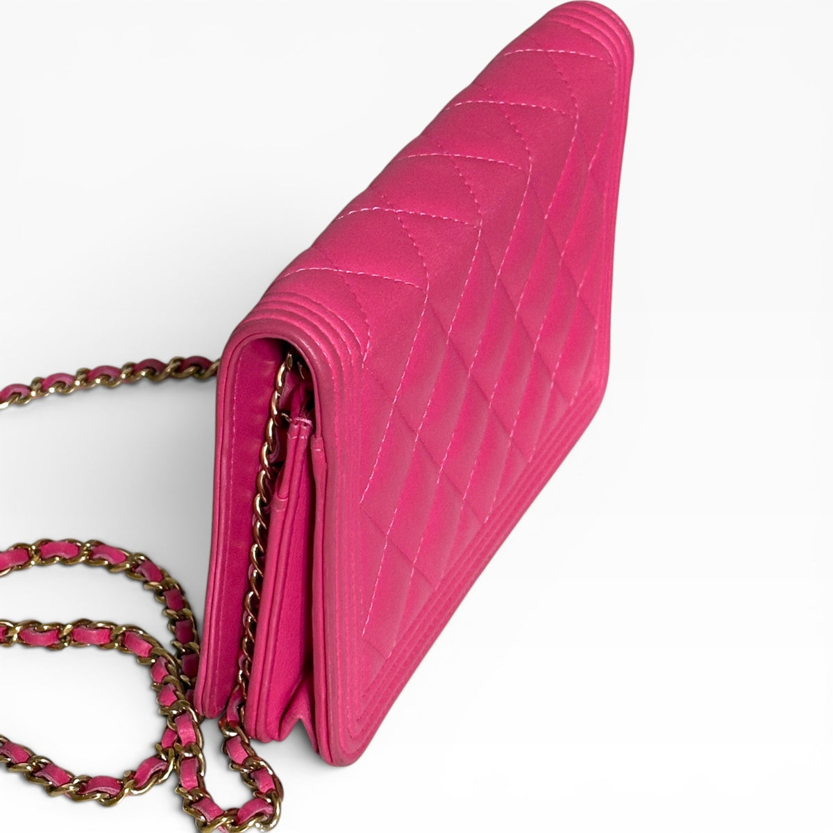 CHANEL Boy WOC Pink Calfskin Gold Hardware product photograph 9 - VaultedVIP