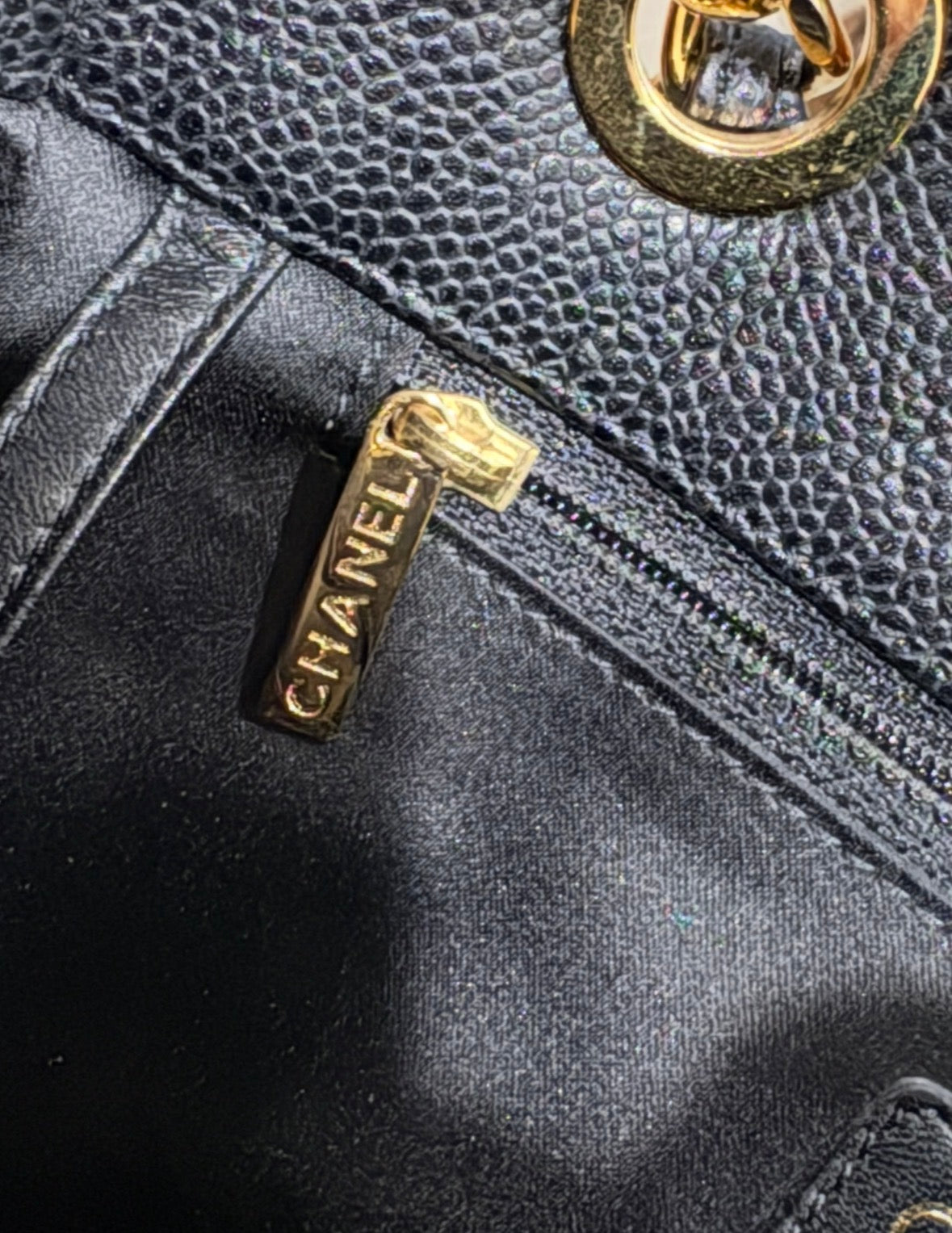 CHANEL Petite Shopping Tote PST Black Caviar Gold product photograph 14 - VaultedVIP