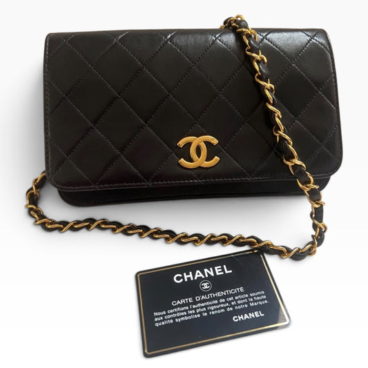 CHANEL Vintage Classic Full Flap Black Lambskin 24K Gold product photograph 1 - VaultedVIP