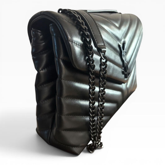 Saint Laurent Large Shoulder Bag Black Leather product photograph 1 - VaultedVIP