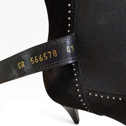 Saint Laurent Black Suede Studded Ankle Boots Size 41 product photograph 8 - VaultedVIP