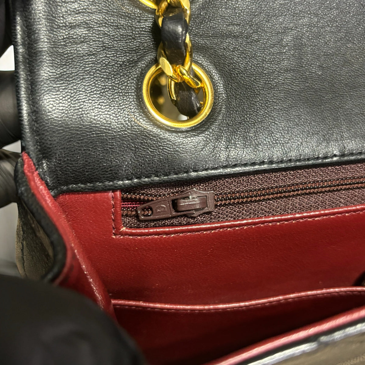 CHANEL Vintage 0 Series Classic Flap Black Lambskin 24K Gold product photograph 14 - VaultedVIP