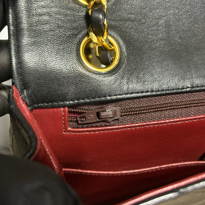 CHANEL Vintage 0 Series Classic Flap Black Lambskin 24K Gold product photograph 14 - VaultedVIP